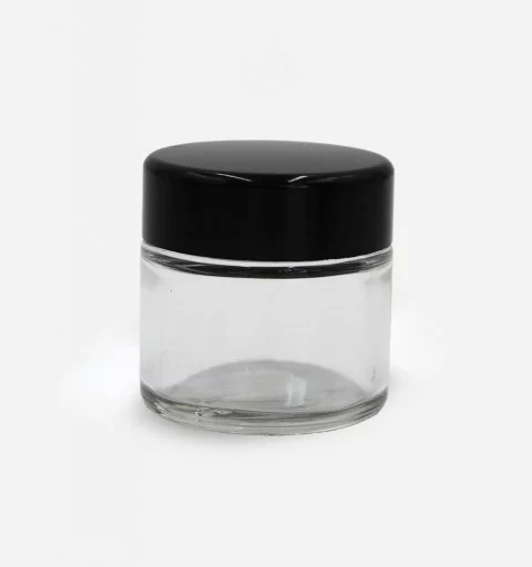 Pot Cléa verre transparent 100ml avec couvercle UREA noir monté