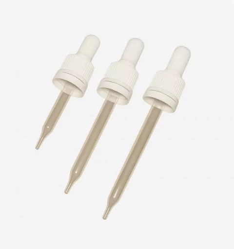 Compte Gouttes Capillaire DIN18 Blanc Inviolable bout effilé