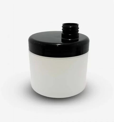 Pot Dispenser colonne 500 ml PEHD naturel avec couvercle noir