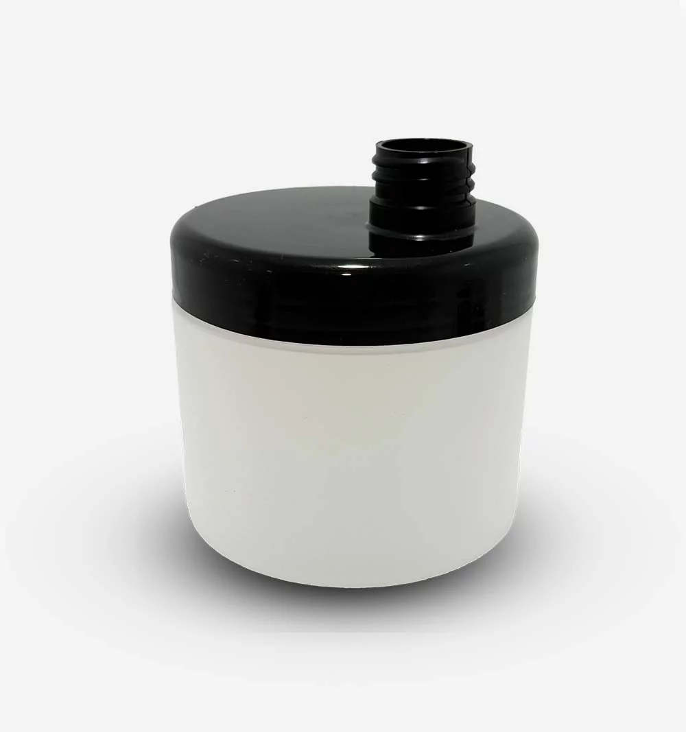 Pot Dispenser colonne 500 ml PEHD naturel avec couvercle noir