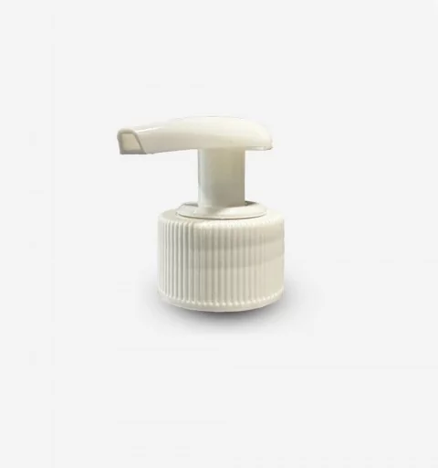 Pompe Dispenser blanche striée 28/410 sans clip de securité