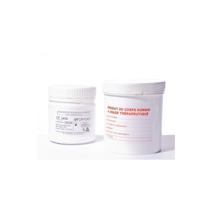 Kits double pots stériles – Transport et stockage de tissus humains – Dispositif médical CE