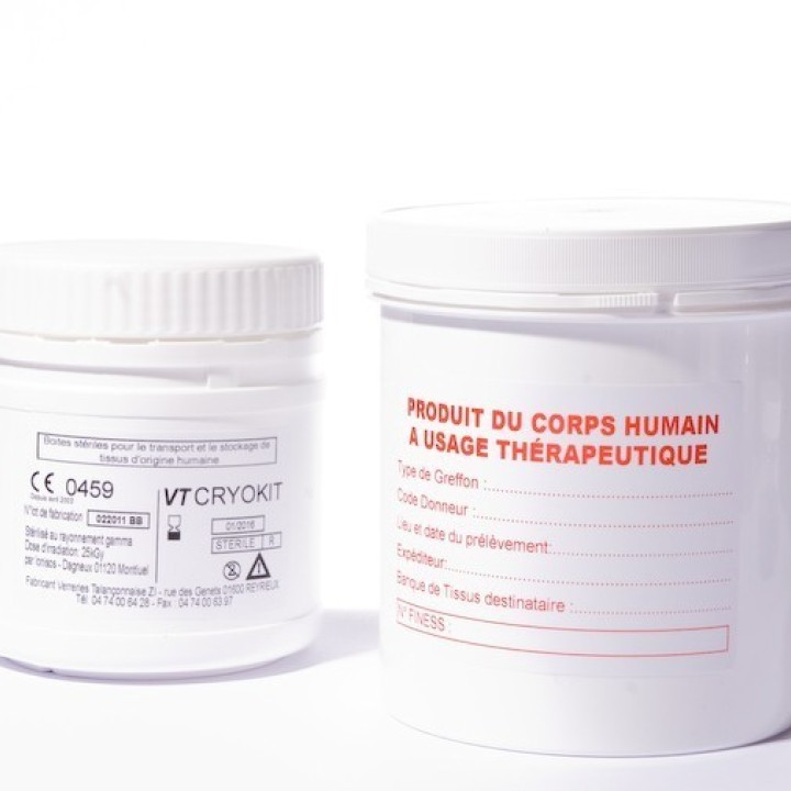 Kits double pots stériles – Transport et stockage de tissus humains – Dispositif médical CE