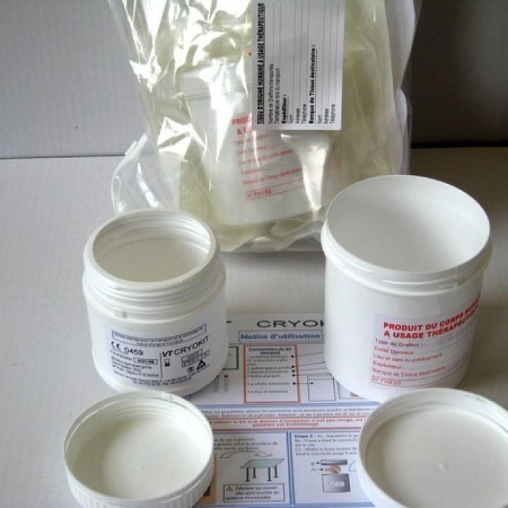 Kits double pots stériles – Transport et stockage de tissus humains – Dispositif médical CE