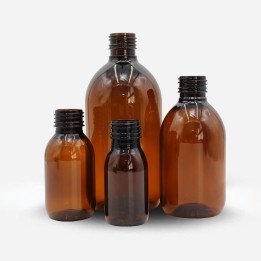 Flacons Sirop pet jaune pour cosmétique aromathérapie et médical