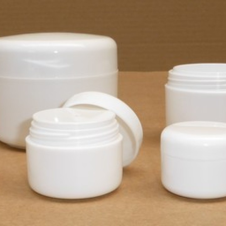 Pots Ariana en PP blanc pour cosmétique, aromathérapie, alimentaire