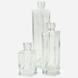 Flacon KLEE verre transparent  18-415 – Flacon carré cosmétique