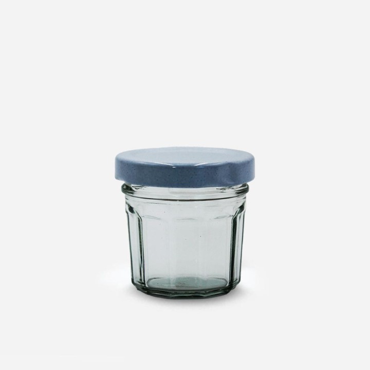 Pot TO à facettes en verre - alimentaire, miel & confiture