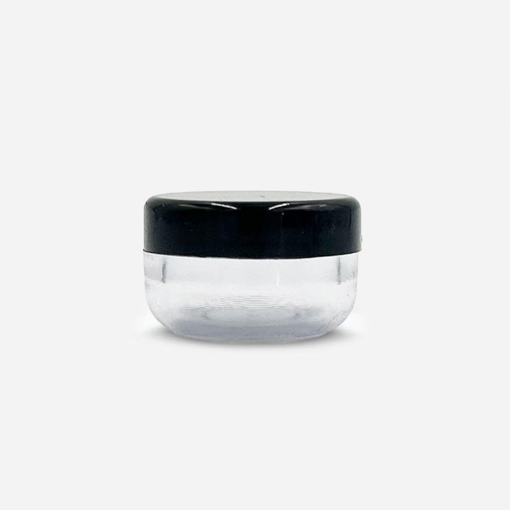 Pot Arrondoto SAN cristal 5ml avec couvercle noir monté