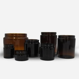 Pot Pommadier en verre ambré pour cosmétique et bougie