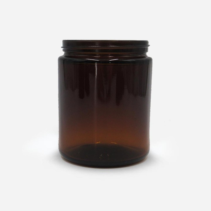 Pot Pommadier en verre ambré pour cosmétique et bougie