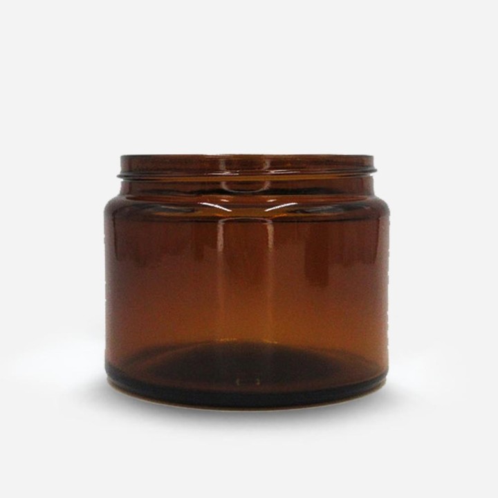 Pot Pommadier en verre ambré pour cosmétique et bougie