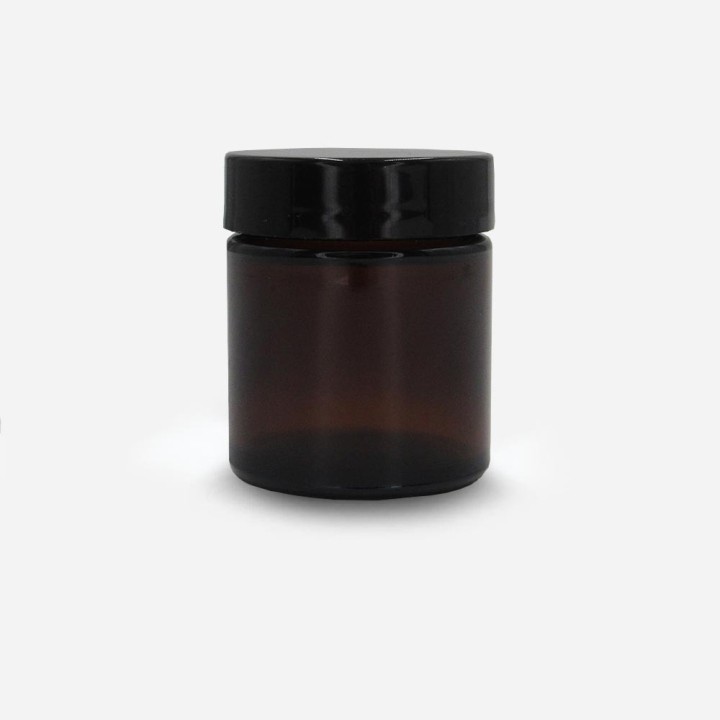 Pot Pommadier en verre ambré pour cosmétique et bougie