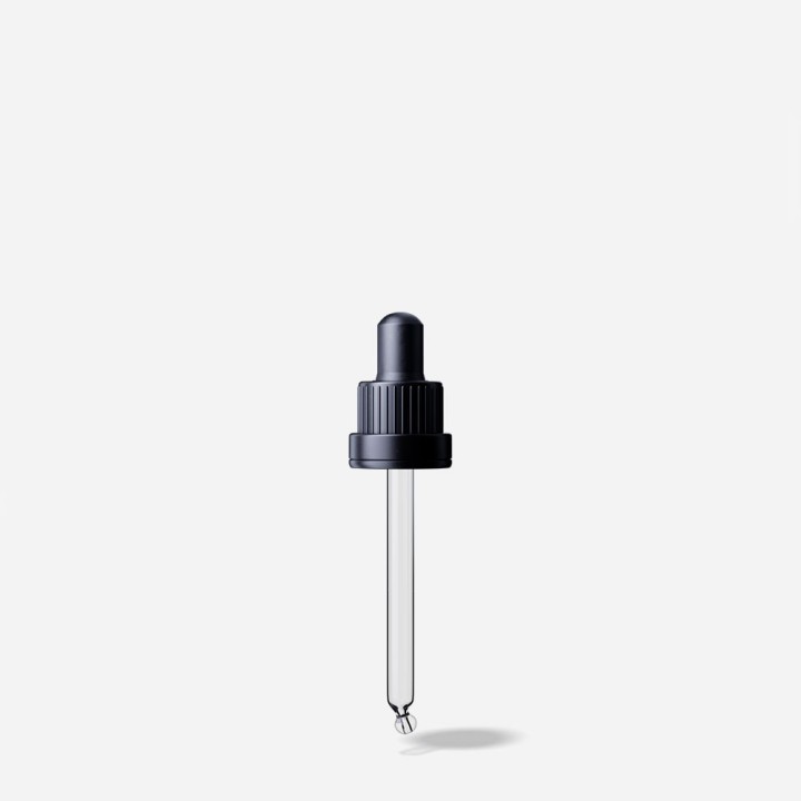 Compte Gouttes Capillaire DIN18 Noir Inviolable bout en boulle 30ml