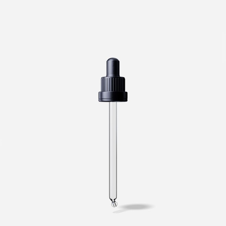 Compte Gouttes Capillaire DIN18 Noir Inviolable bout en boulle 50ml
