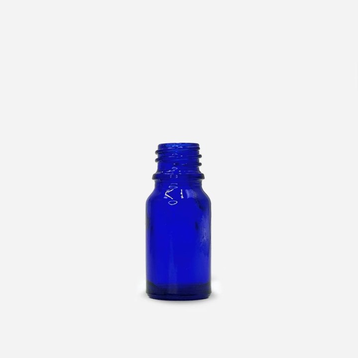Flacon goutte verre bleu din18