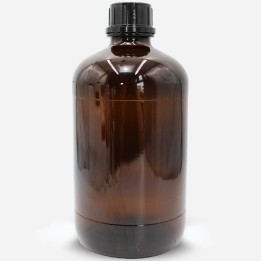 Bouteille sécurité verre jaune GL45 et bouchon noir inviolable