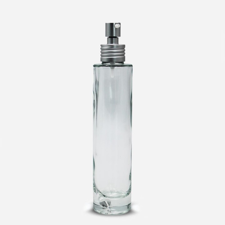 Laura verre 100ml avec pompe creme aluminium mat monté