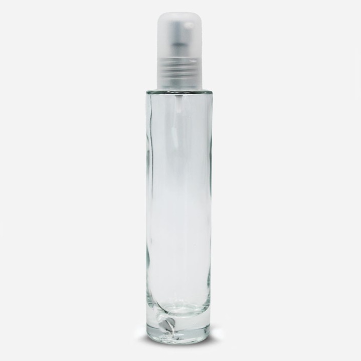 Laura verre 100ml avec pompe creme aluminium mat et capot virage monté