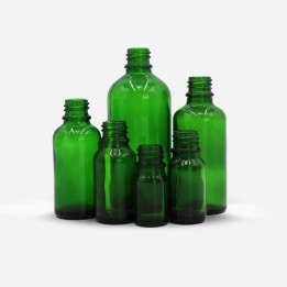 Flacon Goutte Verre Vert DIN18 – Huiles essentielles et usages industriels