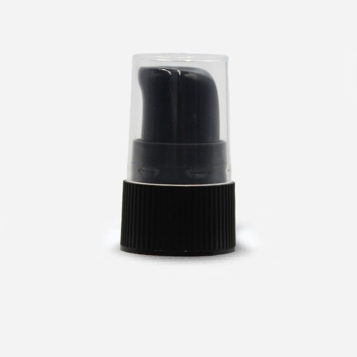 Pompe creme DIN18 ERM noire et capot cristal monté