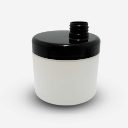 Pot Dispenser colonne 500 ml PEHD naturel avec couvercle noir