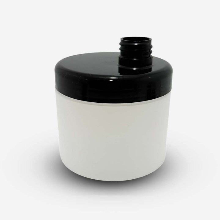 Pot Dispenser colonne 500 ml PEHD naturel avec couvercle noir