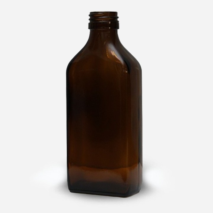 Flacon plat verre ambré