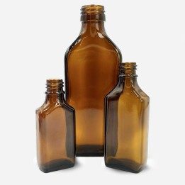 Flacon plat verre ambré