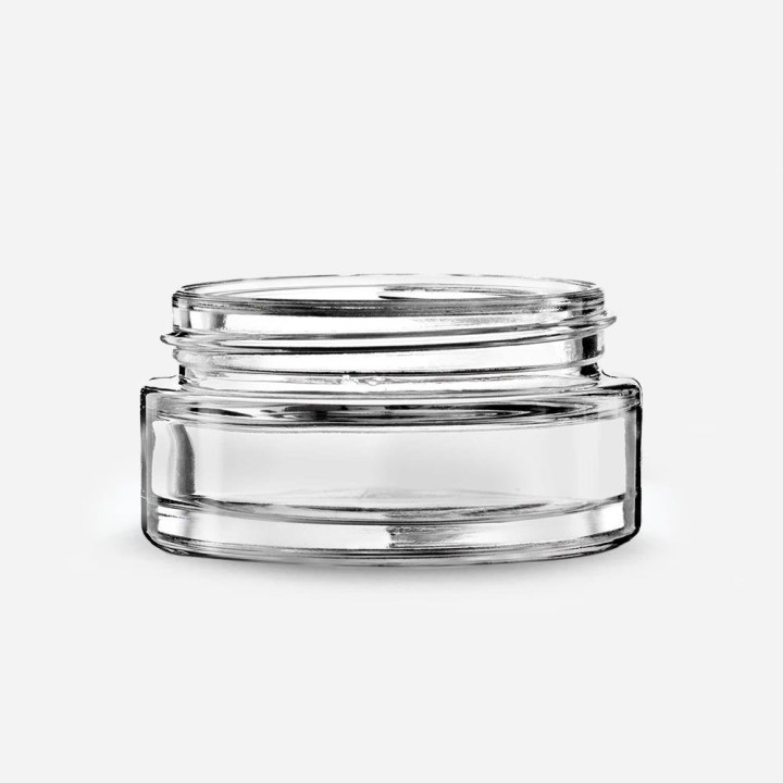 Pot PLUME en Verre Transparent Allégé pour Cosmétiques, 30 et 50ml