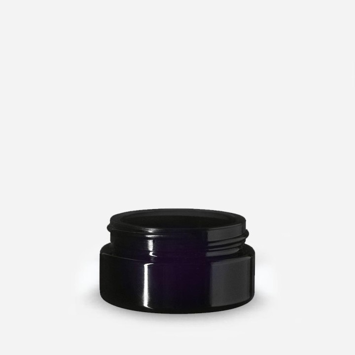 Pot cosmétique verre violet forme basse Miron