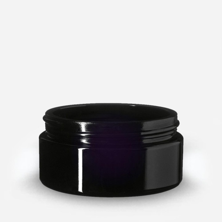 Pot cosmétique verre violet forme basse Miron