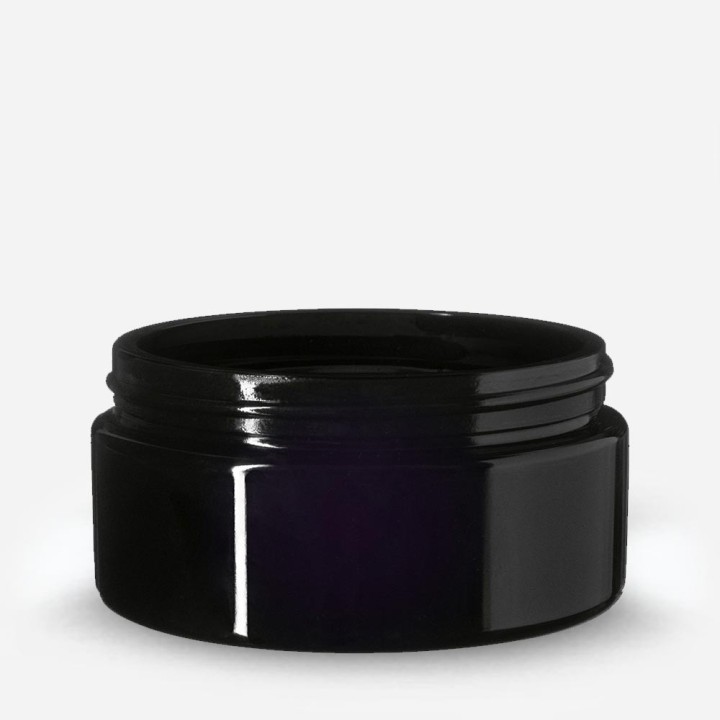 Pot cosmétique verre violet forme basse Miron