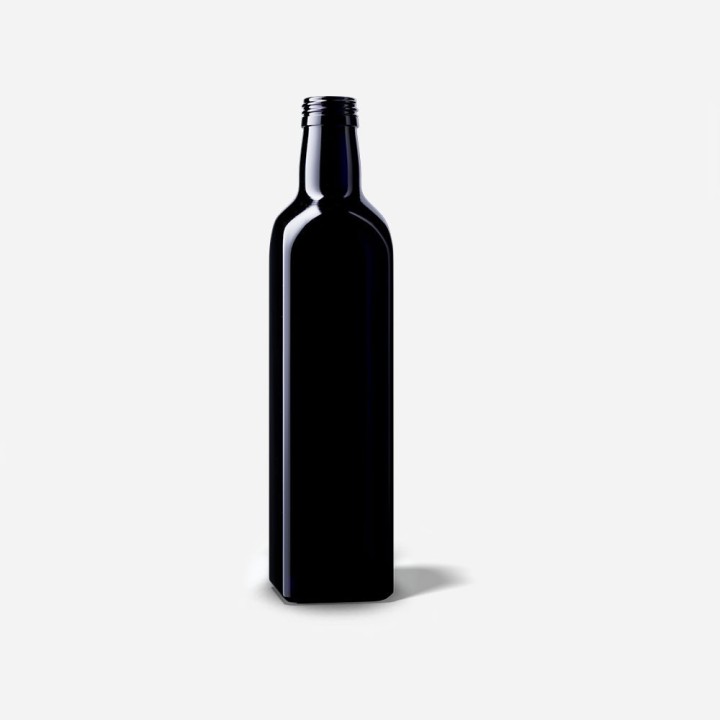 Bouteille Huile Carré verre violet Miron