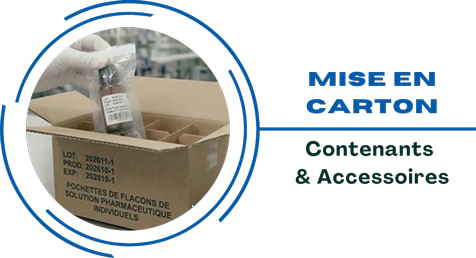 Mise en carton des contenants et accessoires 