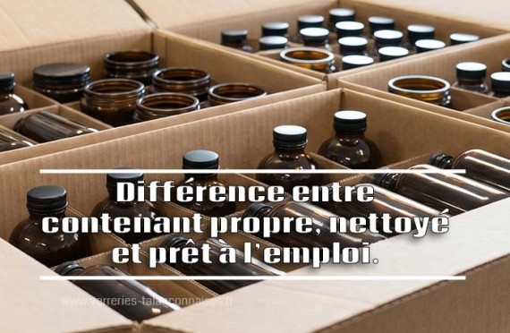 Différence entre contenant propre, nettoyé et prêt à l'emploi | Guide pratique