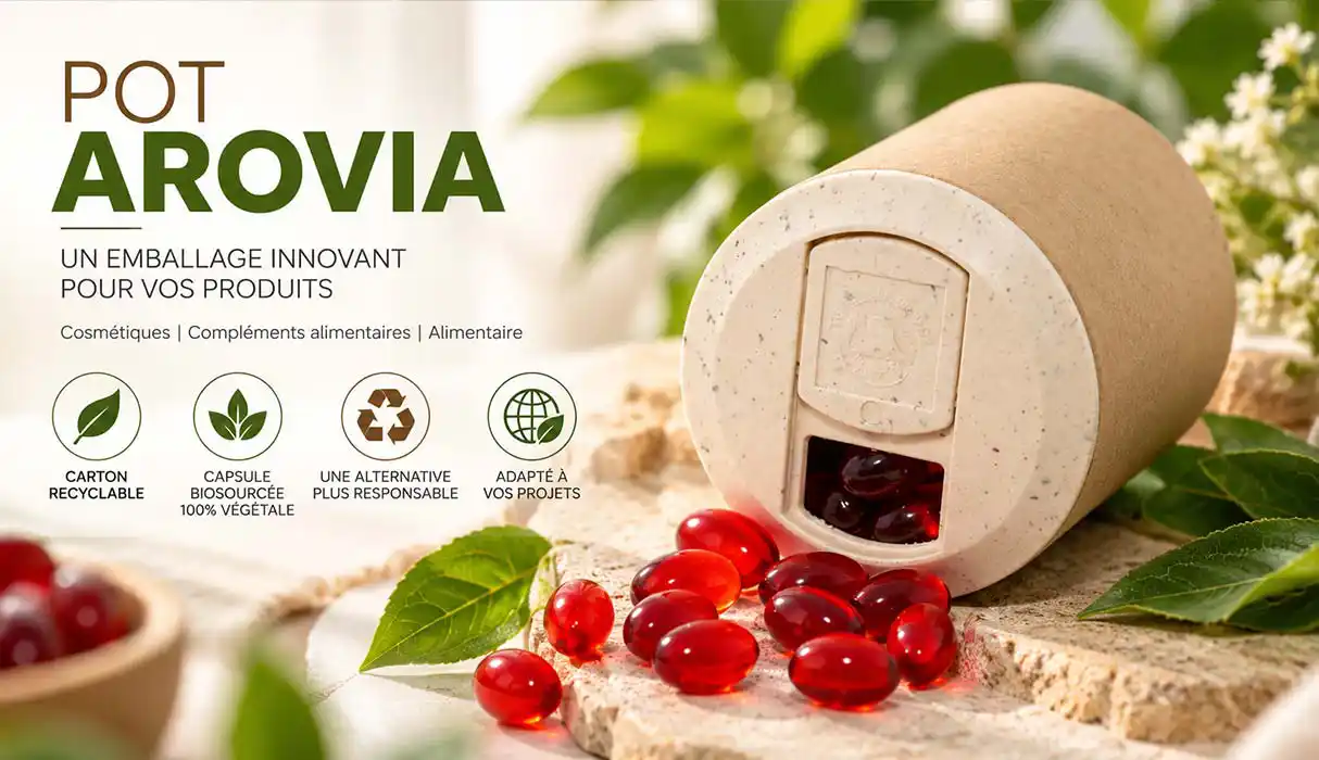 Pot AROVIA en Carton Recyclable et Capsule Biosourcée 100% Végétal - Écoresponsable et Compostable